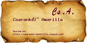 Csarankó Amarilla névjegykártya